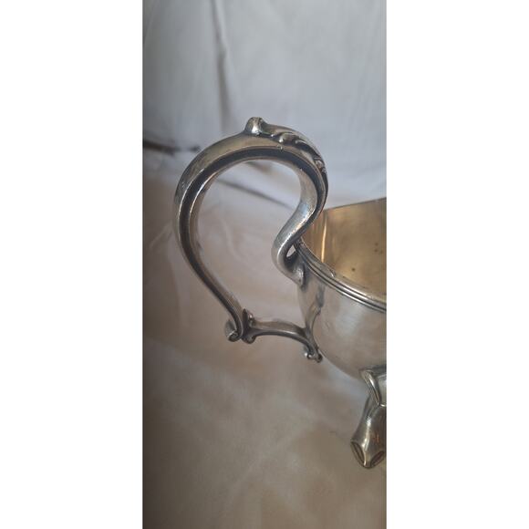 Vintage Silverplate Gravy Boat B.S.C.E.P N.S. 5433 Hallmarked Ornate Handle Feet - Picture 5 of 10